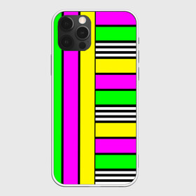 Чехол для iPhone 12 Pro Max с принтом полосатый неоновый модный узор в Новосибирске, Силикон |  | Тематика изображения на принте: желтый неоновый | молодежный | неон | неоновый | неоновый зеленый | полосатый | разноцветный | розовый неоновый