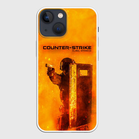 Чехол для iPhone 13 mini с принтом CS GO FIRE | КС ГО (Z) в Новосибирске,  |  | awp | counter strike | cs go | cs go global offensive | cs:go | csgo | global offensive | глобальное наступление | контрудар | кс го | ксго