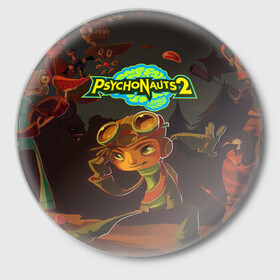 Значок с принтом PsychoNauts 2 Распутин в Новосибирске,  металл | круглая форма, металлическая застежка в виде булавки | Тематика изображения на принте: aquato | games | logo | nextgen | pc | playstation 5 | ps 5 | psychonauts | raz | xbox | игры | иксбокс | лого | некстген | пк | пллейстейшен 5 | пс 5 | психонавты 2 | рас