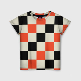 Детская футболка 3D с принтом Образец шахматной доски в Новосибирске, 100% гипоаллергенный полиэфир | прямой крой, круглый вырез горловины, длина до линии бедер, чуть спущенное плечо, ткань немного тянется | блоки | вектор | геометрический | графический | модульный | символ | узор | шахматная доска