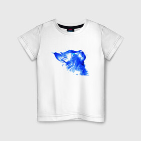 Детская футболка хлопок с принтом Blue Cat в Новосибирске, 100% хлопок | круглый вырез горловины, полуприлегающий силуэт, длина до линии бедер | animal | cat | cute | kitty | meow | друг | животные | киска | кися | китти | кот | котенок | котик | котэ | кошечка | кошка | мур | мяу | питомец
