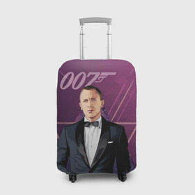 Чехол для чемодана 3D с принтом агент 007 Джеймс Бонд в Новосибирске, 86% полиэфир, 14% спандекс | двустороннее нанесение принта, прорези для ручек и колес | 007 | bond | james bond | no time to die | бонд | джеймс бонд | кино | не время умирать