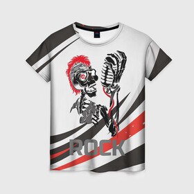 Женская футболка 3D с принтом Punk music в Новосибирске, 100% полиэфир ( синтетическое хлопкоподобное полотно) | прямой крой, круглый вырез горловины, длина до линии бедер | punk | металл | музыка | музыкант | панк | рок | рокер