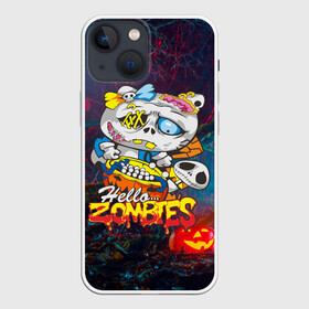 Чехол для iPhone 13 mini с принтом Hello Zombies в Новосибирске,  |  | hello kitty | hello zombies | зомбак | зомби | китти | ужасы | хеллоуин | хэллоуин
