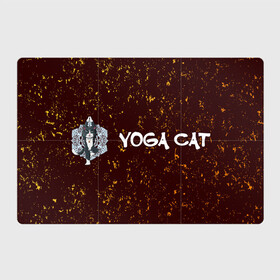 Магнитный плакат 3Х2 с принтом Кошачья Йога - Гранж в Новосибирске, Полимерный материал с магнитным слоем | 6 деталей размером 9*9 см | Тематика изображения на принте: cat | cats | yoga | гранж | дзен | инь | йога | кот | коты | кошачья | кошка | кошки | намасте | практика | расслабление | хамса | янь
