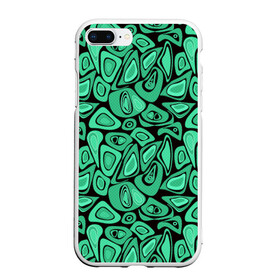 Чехол для iPhone 7Plus/8 Plus матовый с принтом Зеленый абстрактный узор в Новосибирске, Силикон | Область печати: задняя сторона чехла, без боковых панелей | абстрактный | в горошек | граффити | детский современный | зелено черный | простой | ретро
