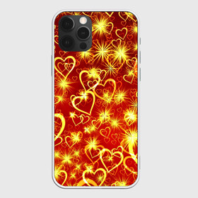 Чехол для iPhone 12 Pro с принтом Любовный взрыв в Новосибирске, силикон | область печати: задняя сторона чехла, без боковых панелей | Тематика изображения на принте: любовь | салют | сердечки | сердца | сердце | фейверк