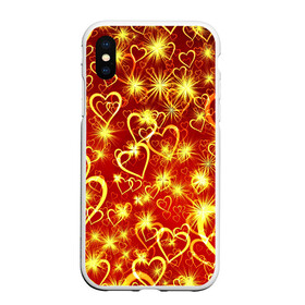 Чехол для iPhone XS Max матовый с принтом Любовный взрыв в Новосибирске, Силикон | Область печати: задняя сторона чехла, без боковых панелей | любовь | салют | сердечки | сердца | сердце | фейверк