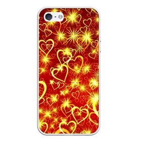 Чехол для iPhone 5/5S матовый с принтом Любовный взрыв в Новосибирске, Силикон | Область печати: задняя сторона чехла, без боковых панелей | Тематика изображения на принте: любовь | салют | сердечки | сердца | сердце | фейверк