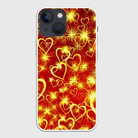 Чехол для iPhone 13 mini с принтом Любовный взрыв в Новосибирске,  |  | любовь | салют | сердечки | сердца | сердце | фейверк