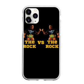Чехол для iPhone 11 Pro матовый с принтом The ROCK VS The ROCK в Новосибирске, Силикон |  | Тематика изображения на принте: versus | двойники | дуэйн джонсон | жёлтый | пояс | скала против скалы | чёрный