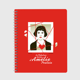 Тетрадь с принтом Amelie в Новосибирске, 100% бумага | 48 листов, плотность листов — 60 г/м2, плотность картонной обложки — 250 г/м2. Листы скреплены сбоку удобной пружинной спиралью. Уголки страниц и обложки скругленные. Цвет линий — светло-серый
 | amelie | french comedy | heart | photograph | the fabulous destiny of amelie poulain | torn | амели | комедия | невероятная судьба амели пулен | разорванная | романтическая | сердце | фотография | французская