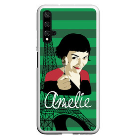 Чехол для Honor 20 с принтом Amelie в Новосибирске, Силикон | Область печати: задняя сторона чехла, без боковых панелей | amelie | eiffel tower | french comedy | holding a spoon | paris | the fabulous destiny of amelie poulain | амели | держит ложку | комедия | невероятная судьба амели пулен | париж | романтическая | французская | эйфелева башня