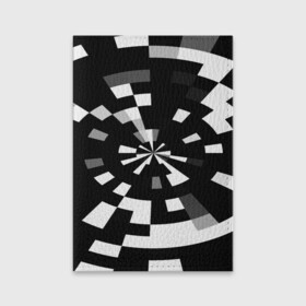 Обложка для паспорта матовая кожа с принтом Черно-белый фон иллюзии в Новосибирске, натуральная матовая кожа | размер 19,3 х 13,7 см; прозрачные пластиковые крепления | Тематика изображения на принте: абстрактный | геометрический | дизайн | иллюзия | кривая | линии | пиксель | текстура | узор