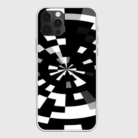 Чехол для iPhone 12 Pro Max с принтом Черно-белый фон иллюзии в Новосибирске, Силикон |  | абстрактный | геометрический | дизайн | иллюзия | кривая | линии | пиксель | текстура | узор