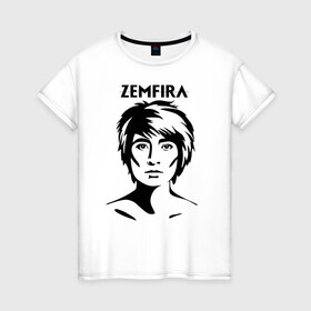 Женская футболка хлопок с принтом ZEMFIRA эскиз портрет в Новосибирске, 100% хлопок | прямой крой, круглый вырез горловины, длина до линии бедер, слегка спущенное плечо | group | russian rock | zemfira | zемфира | автор исполнитель | группа | женский | земфира | земфирка | земфирочка | инди рок | композитор | певица | писательница | поп рок | поэтесса | рамазанова | русский рок