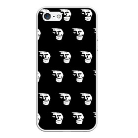 Чехол для iPhone 5/5S матовый с принтом Dark trollface в Новосибирске, Силикон | Область печати: задняя сторона чехла, без боковых панелей | Тематика изображения на принте: creepypasta | scary | мем | мрак | троллфейс