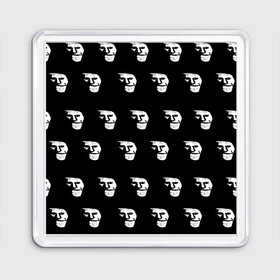 Магнит 55*55 с принтом Dark trollface в Новосибирске, Пластик | Размер: 65*65 мм; Размер печати: 55*55 мм | Тематика изображения на принте: creepypasta | scary | мем | мрак | троллфейс