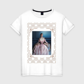 Женская футболка хлопок с принтом Renaissance в Новосибирске, 100% хлопок | прямой крой, круглый вырез горловины, длина до линии бедер, слегка спущенное плечо | renaissance | арт | графика | девушки | ренессанс | рисунок | узоры