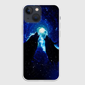 Чехол для iPhone 13 mini с принтом КОСМИЧЕСКИЙ ВОЛК в Новосибирске,  |  | вой | волк | вселенная | галактика | звёзды | космос