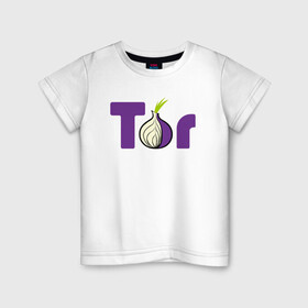 Детская футболка хлопок с принтом ТОР / TOR PROJECT BROWSER в Новосибирске, 100% хлопок | круглый вырез горловины, полуприлегающий силуэт, длина до линии бедер | tor browser | torproject | анонимность | анонимный браузер | взлом | даркнет | зеркала | луковица | тор браузер | хакер | черный интернет.