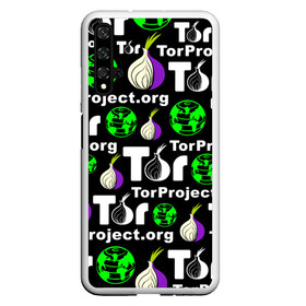Чехол для Honor 20 с принтом ТОР / TOR PROJECT BROWSER в Новосибирске, Силикон | Область печати: задняя сторона чехла, без боковых панелей | tor browser | torproject | анонимность | анонимный браузер | взлом | даркнет | зеркала | луковица | тор браузер | хакер | черный интернет.
