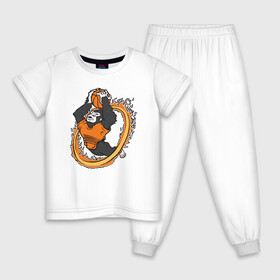 Детская пижама хлопок с принтом Phoenix Gorilla в Новосибирске, 100% хлопок |  брюки и футболка прямого кроя, без карманов, на брюках мягкая резинка на поясе и по низу штанин
 | Тематика изображения на принте: basketball | monkey | mvp | nba | phoenix | sport | streetball | suns | аризона | баскетбол | горилла | животные | игра | крис пол | мяч | нба | обезьяна | санс | спорт | стритбол | тренер | финикс | чемпион