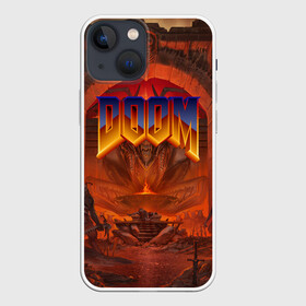 Чехол для iPhone 13 mini с принтом DOOM | ДУМ (Z) в Новосибирске,  |  | demons | devil | doom | doom eternal | doom slayer | hell | slayer | ад | вега | демоны | дум | икона греха | какодемон | манкубус | солдат рока | элементаль боли
