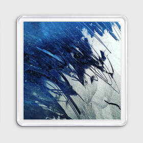 Магнит 55*55 с принтом Серо-синее абстрактное в Новосибирске, Пластик | Размер: 65*65 мм; Размер печати: 55*55 мм | Тематика изображения на принте: абстракция | двухцветное | серое | синее | спокойное