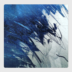 Магнитный плакат 3Х3 с принтом Серо-синее абстрактное в Новосибирске, Полимерный материал с магнитным слоем | 9 деталей размером 9*9 см | Тематика изображения на принте: абстракция | двухцветное | серое | синее | спокойное