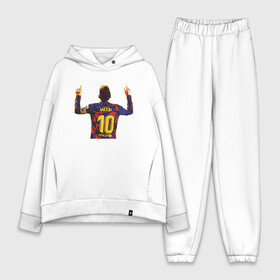 Женский костюм хлопок Oversize с принтом Messi Champion в Новосибирске,  |  | argentina | barca | barcelona | football | lionel | messi | spain | sport | аргентина | барса | барселона | гол | золотой мяч | игрок | испания | камп ноу | лионель | месси | мяч | спорт | тренер | футбол | чемпион |