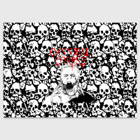 Поздравительная открытка с принтом Cannibal Corpse | Труп Каннибала (Z) в Новосибирске, 100% бумага | плотность бумаги 280 г/м2, матовая, на обратной стороне линовка и место для марки
 | Тематика изображения на принте: cannibal | cannibal corpse | corpse | death metal | deathgrind | алекс уэбстер | брутальный дэт метал | дэт метал | дэтграйнд | пол мазуркевич | роб барретт | труп каннибала