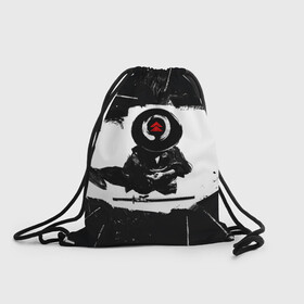 Рюкзак-мешок 3D с принтом Ghost of Tsushim | Призрак Цусимы (Z) в Новосибирске, 100% полиэстер | плотность ткани — 200 г/м2, размер — 35 х 45 см; лямки — толстые шнурки, застежка на шнуровке, без карманов и подкладки | Тематика изображения на принте: game | ghost of tsushim | jin sakai | ninja | samurai | the ghost of tsushimпризрак цусимы | буке | вакидзаси | воин | вояк | дайсё | дзин сакай | иайто | игра | катана | кодати | мононофу | мститель | мушя | ниндзя | нодати | одати