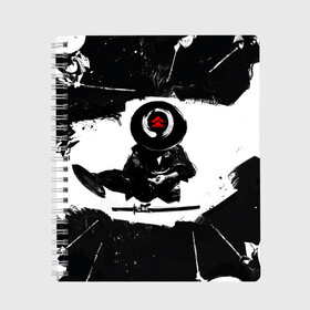 Тетрадь с принтом Ghost of Tsushim | Призрак Цусимы (Z) в Новосибирске, 100% бумага | 48 листов, плотность листов — 60 г/м2, плотность картонной обложки — 250 г/м2. Листы скреплены сбоку удобной пружинной спиралью. Уголки страниц и обложки скругленные. Цвет линий — светло-серый
 | game | ghost of tsushim | jin sakai | ninja | samurai | the ghost of tsushimпризрак цусимы | буке | вакидзаси | воин | вояк | дайсё | дзин сакай | иайто | игра | катана | кодати | мононофу | мститель | мушя | ниндзя | нодати | одати