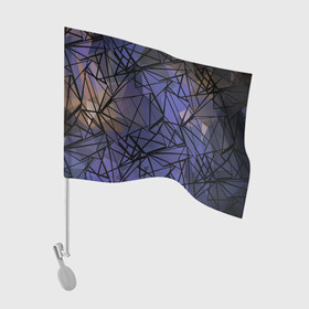 Флаг для автомобиля с принтом Синий-бежевый абстрактный узор в Новосибирске, 100% полиэстер | Размер: 30*21 см | абстрактный | мужской | полигональный узор | синий | современный | текстура | фиолетовый