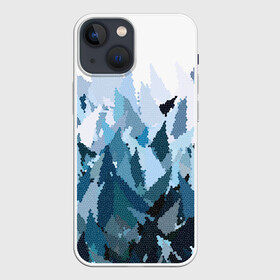 Чехол для iPhone 13 mini с принтом Абстрактная мазаика витраж в Новосибирске,  |  | абстрактный | витраж | мозаика | разноцветный | серый | современный | соты | текстура