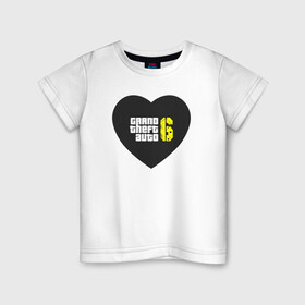 Детская футболка хлопок с принтом GTA 6 - Heart в Новосибирске, 100% хлопок | круглый вырез горловины, полуприлегающий силуэт, длина до линии бедер | Тематика изображения на принте: andreas | auto | game | games | grand | gta | gta 5 | gta 6 | gta online | gta5 | gta6 | gtaonline | logo | online | san | theft | unf | автоугонщик | андреас | великий | гта | гта 5 | гта 6 | гта онлайн | гта5 | гта6 | гтаонлайн | игра | игры | 