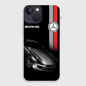 Чехол для iPhone 13 mini с принтом MERCEDES BENZ AMG в Новосибирске,  |  | amg | auto | benz | car | cool | dark | germany | logo.star | machine | mercedes | sport | автомобиль | бенц | водитель | германия | логотип | машины | мерин | мерс | мерседес | немец | премиум | спорткар | тачки