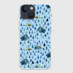 Чехол для iPhone 13 mini с принтом Дождливая осень.Тучки и дождь в Новосибирске,  |  | pattern | rain | sun | глобальное потепление | дождливо | дождливый | дождь | загрязнение | капли | ливень | морось | непогода | облака | осенний | осень | паттерн | погода | природа | проливной | тучи | экология