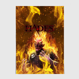 Постер с принтом Hades | Гадес (Z) в Новосибирске, 100% бумага
 | бумага, плотность 150 мг. Матовая, но за счет высокого коэффициента гладкости имеет небольшой блеск и дает на свету блики, но в отличии от глянцевой бумаги не покрыта лаком | aid | hades | nyx | roguelike | thanatos | zagreus | аид | гадес | загрей | никс | рогалик | танатос