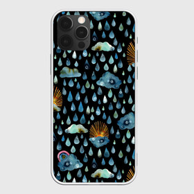 Чехол для iPhone 12 Pro Max с принтом Дождливая осень.Солнце, облака в Новосибирске, Силикон |  | autumn | pattern | raibow | rain | raindrops | sun | watercolor | акварель | дизайн | дождливый | дождь | закат | капли | коллаж | ливень | морось | непогода | облака | осень | паттерн | погода | природа | радуга | рассвет | солнце