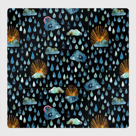 Магнитный плакат 3Х3 с принтом Дождливая осень.Солнце, облака в Новосибирске, Полимерный материал с магнитным слоем | 9 деталей размером 9*9 см | autumn | pattern | raibow | rain | raindrops | sun | watercolor | акварель | дизайн | дождливый | дождь | закат | капли | коллаж | ливень | морось | непогода | облака | осень | паттерн | погода | природа | радуга | рассвет | солнце
