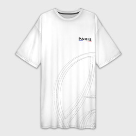 Платье-футболка 3D с принтом PSG | Core Big Logo White (New 2022 23) в Новосибирске,  |  | 0x000000123 | messi | neymar | paris saint germain | psg | месси | нейимар | псж