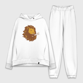 Женский костюм хлопок Oversize с принтом Lion Rawr в Новосибирске,  |  | animal | cat | lion | африка | животные | зверь | кот | кошка | лев | львенок | львица | тигр | хищник | царь