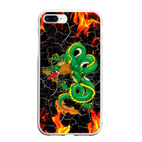 Чехол для iPhone 7Plus/8 Plus матовый с принтом Дракон Огонь Dragon Fire в Новосибирске, Силикон | Область печати: задняя сторона чехла, без боковых панелей | beast | dragon | fire | горелый | дракон | животные | зверь | змей | когти | огонь | пепел | пламя | узор | чб | японский