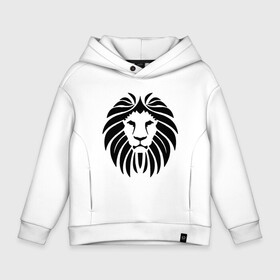 Детское худи Oversize хлопок с принтом Lion Face в Новосибирске, френч-терри — 70% хлопок, 30% полиэстер. Мягкий теплый начес внутри —100% хлопок | боковые карманы, эластичные манжеты и нижняя кромка, капюшон на магнитной кнопке | animal | cat | lion | африка | животные | зверь | кот | кошка | лев | львенок | львица | тигр | хищник | царь