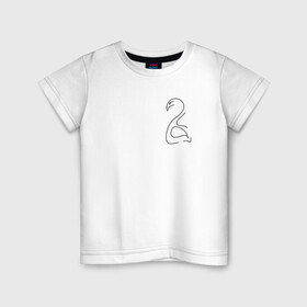 Детская футболка хлопок с принтом Неполный в Новосибирске, 100% хлопок | круглый вырез горловины, полуприлегающий силуэт, длина до линии бедер | Тематика изображения на принте: birds | животные | контур | линии | птицы