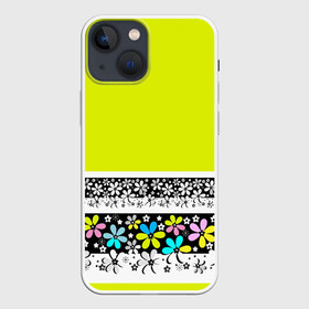 Чехол для iPhone 13 mini с принтом Яркий цветочный узор в Новосибирске,  |  | абстрактный | для детей | зеленый | неоновый зеленый | разноцветный | современный | цветочный узор
