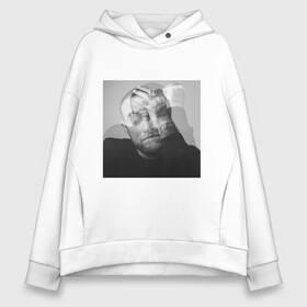 Женское худи Oversize хлопок с принтом Mac Miller circles в Новосибирске, френч-терри — 70% хлопок, 30% полиэстер. Мягкий теплый начес внутри —100% хлопок | боковые карманы, эластичные манжеты и нижняя кромка, капюшон на магнитной кнопке | circles | mac miller | альбом | лица | обложка альбома