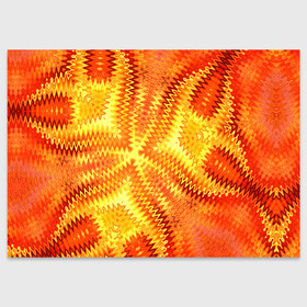 Поздравительная открытка с принтом Желто-оранжевая абстракция  в Новосибирске, 100% бумага | плотность бумаги 280 г/м2, матовая, на обратной стороне линовка и место для марки
 | желто оранжевый | желтый | зигзаги | иллюзия | креативный | летний | осенний | фентези